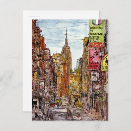 Reiseziele | New York City View of Little Italy Postkarte (Vorne/Hinten)