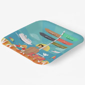 Reiseziele Pappteller (Gewinkelt)