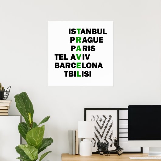 Reiseziele Poster (Heimbüro)