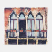 Reiseziele | Rustikales Venedig-Gebäude Fleecedecke (Vorderseite (Horizontal))