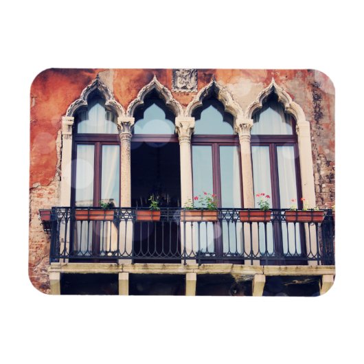 Reiseziele | Rustikales Venedig-Gebäude Magnet (Horizontal)