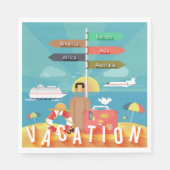 Reiseziele Serviette (Vorderseite)