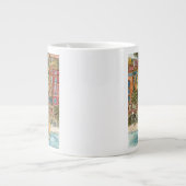 Reiseziele | Strand und Gebäude in Aquarellfarben Jumbo-Tasse (Vorderseite)