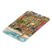 Reiseziele | Strand und Gebäude in Aquarellfarben Magnet (Linke Seite)