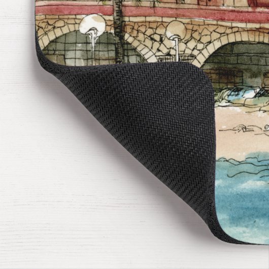Reiseziele | Strand und Gebäude in Aquarellfarben Mousepad (Ecke)