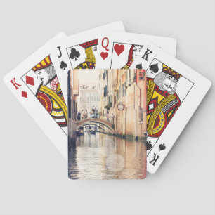 Reiseziele Venice Gondolas Fotografie Spielkarten
