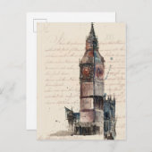 Reiseziele | Vintage Briefe von Big Ben Postkarte (Vorne/Hinten)