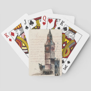 Reiseziele   Vintage Briefe von Big Ben Spielkarten