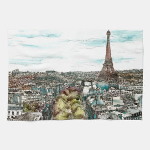 Reiseziele Vintage Eiffelturm in Paris Ansicht Handtuch