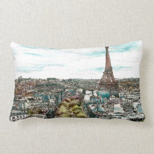 Reiseziele Vintage Eiffelturm in Paris Ansicht Lendenkissen