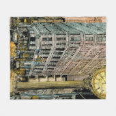 Reiseziele | Vintage Uhr Fleecedecke (Vorderseite (Horizontal))