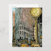 Reiseziele | Vintage Uhr Postkarte (Vorne/Hinten)