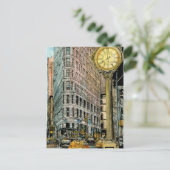 Reiseziele | Vintage Uhr Postkarte (Stehend Vorderseite)