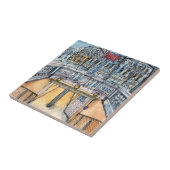 Reiseziele | Vintage Wasserfarbene U-Bahn-Einfahrt Fliese (Seite)