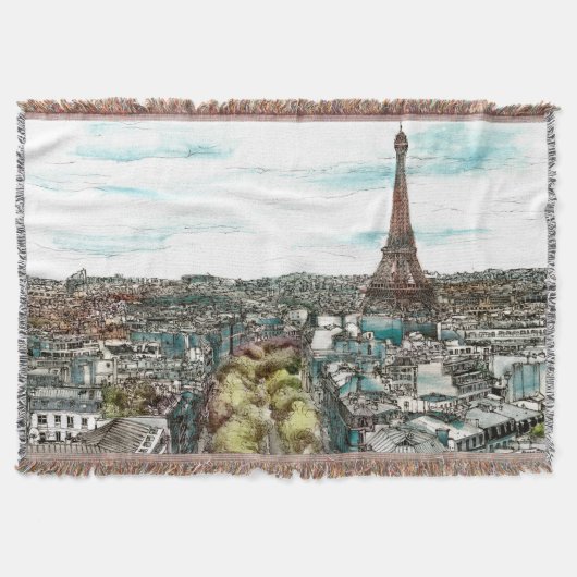 Reiseziele | Vintager Eiffelturm in Paris Decke (Vorderseite)