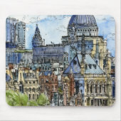 Reiseziele | Wasserfarbe Themse Wasserfront Mousepad (Vorne)