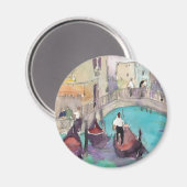 Reiseziele | Wasserfarbe Venedig Gondelfahrt Magnet (Vorderseite/Rückseite)
