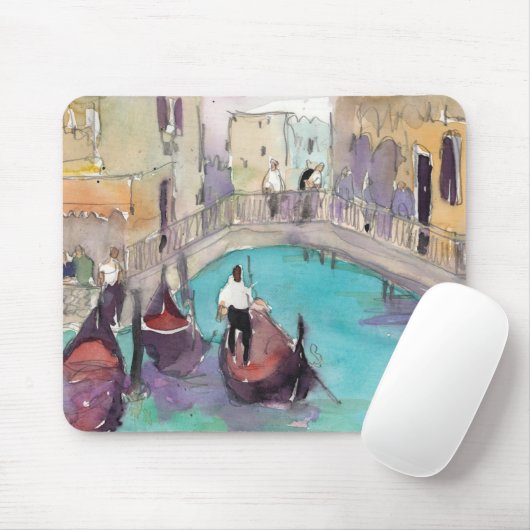 Reiseziele | Wasserfarbe Venedig Gondelfahrt Mousepad (Mit Mouse)
