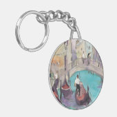 Reiseziele | Wasserfarbe Venedig Gondelfahrt Schlüsselanhänger (Vorderseite links)