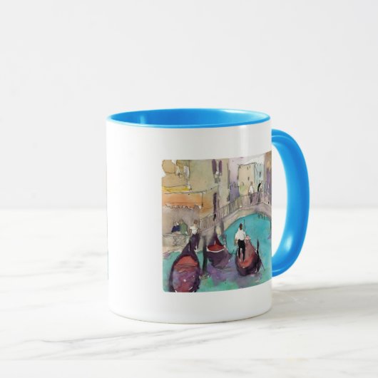 Reiseziele | Wasserfarbe Venedig Gondelfahrt Tasse (VorderseiteRechts)
