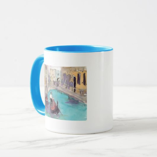 Reiseziele | Wasserfarbe Venedig Gondelfahrt Tasse (Vorderseite Links)