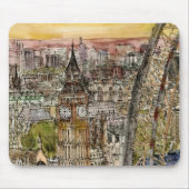 Reiseziele | Watercolor Big Ben & London Eye Mousepad (Vorne)