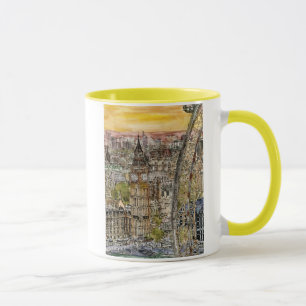 Reiseziele   Watercolor Big Ben & London Eye Tasse