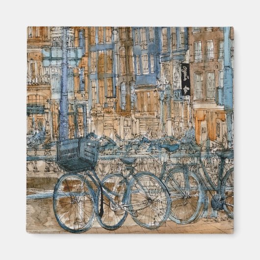 Reiseziele | Watercolor New York City View Magnet (Vorne)