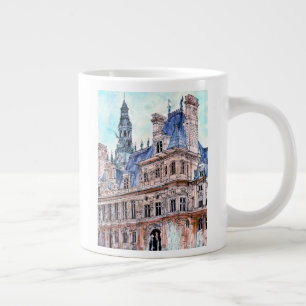 Reiseziele   Watercolor Rustic Hotel de Ville Jumbo-Tasse