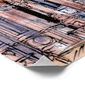 Reiseziele | Watercolor Rustic Hotel de Ville Poster (Ecke)