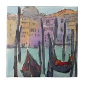 Reiseziele | Zwei Gondeln in der Skizze von Venedi Fliese (Vorderseite)