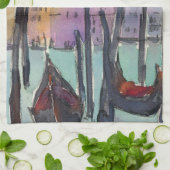 Reiseziele | Zwei Gondeln in der Skizze von Venedi Geschirrtuch (Gefaltet)