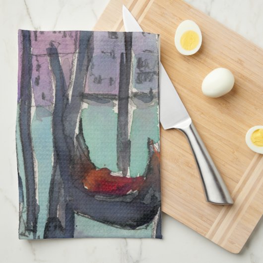 Reiseziele | Zwei Gondeln in der Skizze von Venedi Geschirrtuch (Viertel Falte)