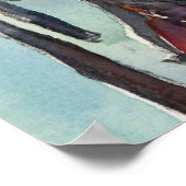 Reiseziele | Zwei Gondeln in der Skizze von Venedi Poster (Ecke)