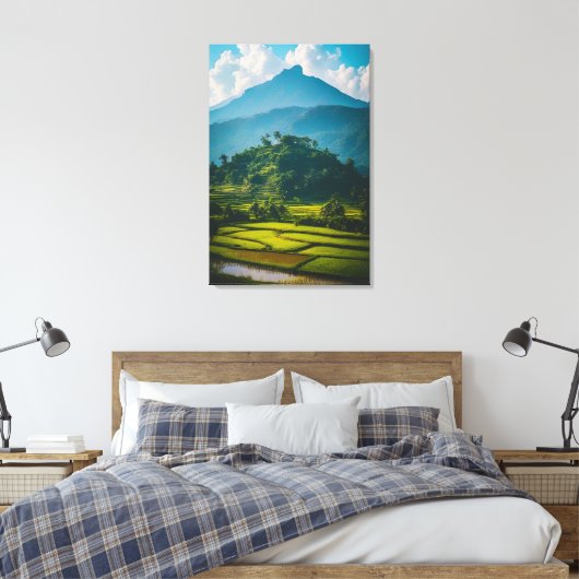Reisfeld am Fuße des Berges Leinwanddruck (Insitu (Schlafzimmer))