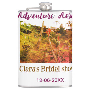 Reisfelder-Abenteuer wartet Brautdusche Name fa Flachmann