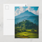 Reisfelder am Fuße des Berges Postkarte (Vorne/Hinten)