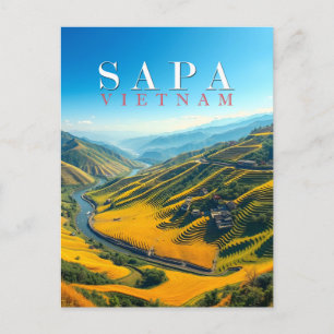 Reisfelder in Sapa, Vietnam Postkarte