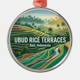 Reisfelder von Ubud Indonesien Ornament Aus Metall