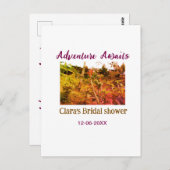 Reisfelderlebnis erwartet Brautparty Name fa Postkarte (Vorne/Hinten)