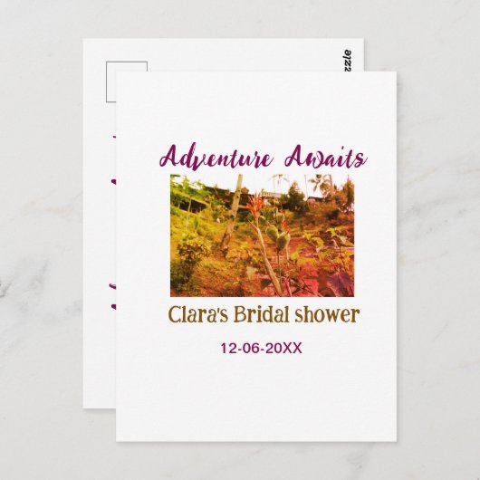 Reisfelderlebnis erwartet Brautparty Name fa Postkarte (Vorne/Hinten)