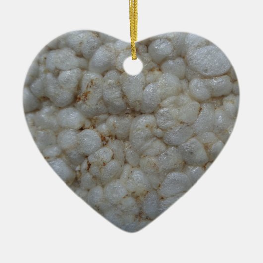 Reiskuchen, gesunde Ernährung, weißer Imbiss Keramik Ornament (Vorne)