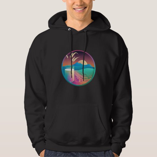 Reismilch Synthwave 80er Retrowave-Ästhetik Hoodie (Vorderseite)