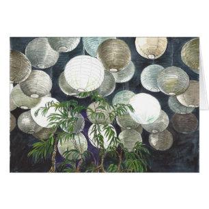 Reispapierlampen, die von der Decke - L hängen