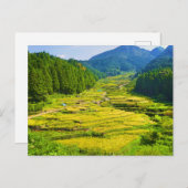 Reispflanzung in den Bergen Asiens Landschaft Postkarte (Vorne/Hinten)