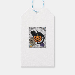 Reiß Halloween schwarze Katze Kürbis Grabstein Kes Geschenkanhänger