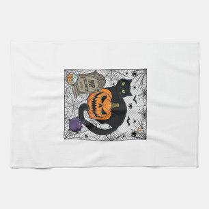 Reiß Halloween schwarze Katze Kürbis Grabstein Kes Geschirrtuch