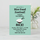 Reisschale Ich kann nicht ohne Reis leben Einladung (Stehend Vorderseite)