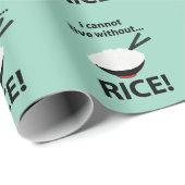 Reisschale Ich kann nicht ohne Reis leben Geschenkpapier (Rolleneckpunkt)
