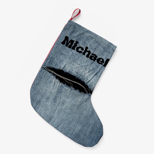 Reißende Jeans - Personalisiert Kleiner Weihnachtsstrumpf (Vorderansicht (hängend))
